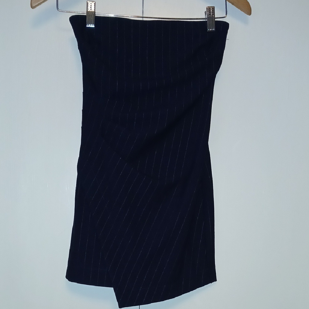 NWT Wild Fable Black Asymmetrical Pinstripe Halter Mini Dress - Picture 1 of 3